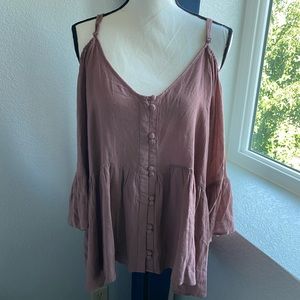 Torrid cold shoulder babydoll top